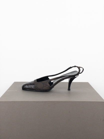 Gucci by Tom Ford SS98 Square Toe Crystal Slingback Pump Heels