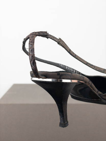 Gucci by Tom Ford SS98 Square Toe Crystal Slingback Pump Heels