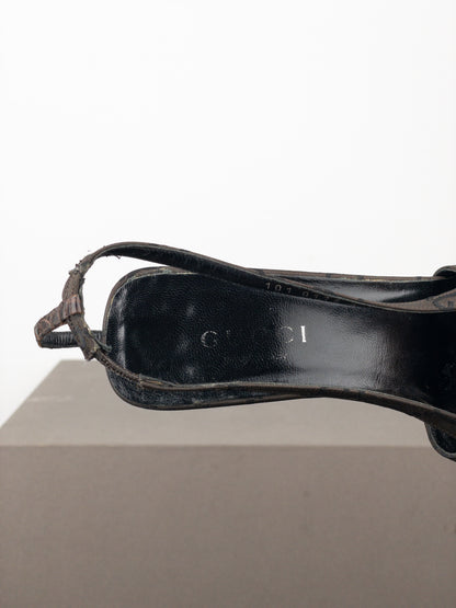 Gucci by Tom Ford SS98 Square Toe Crystal Slingback Pump Heels