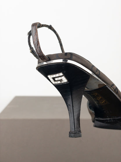Gucci by Tom Ford SS98 Square Toe Crystal Slingback Pump Heels