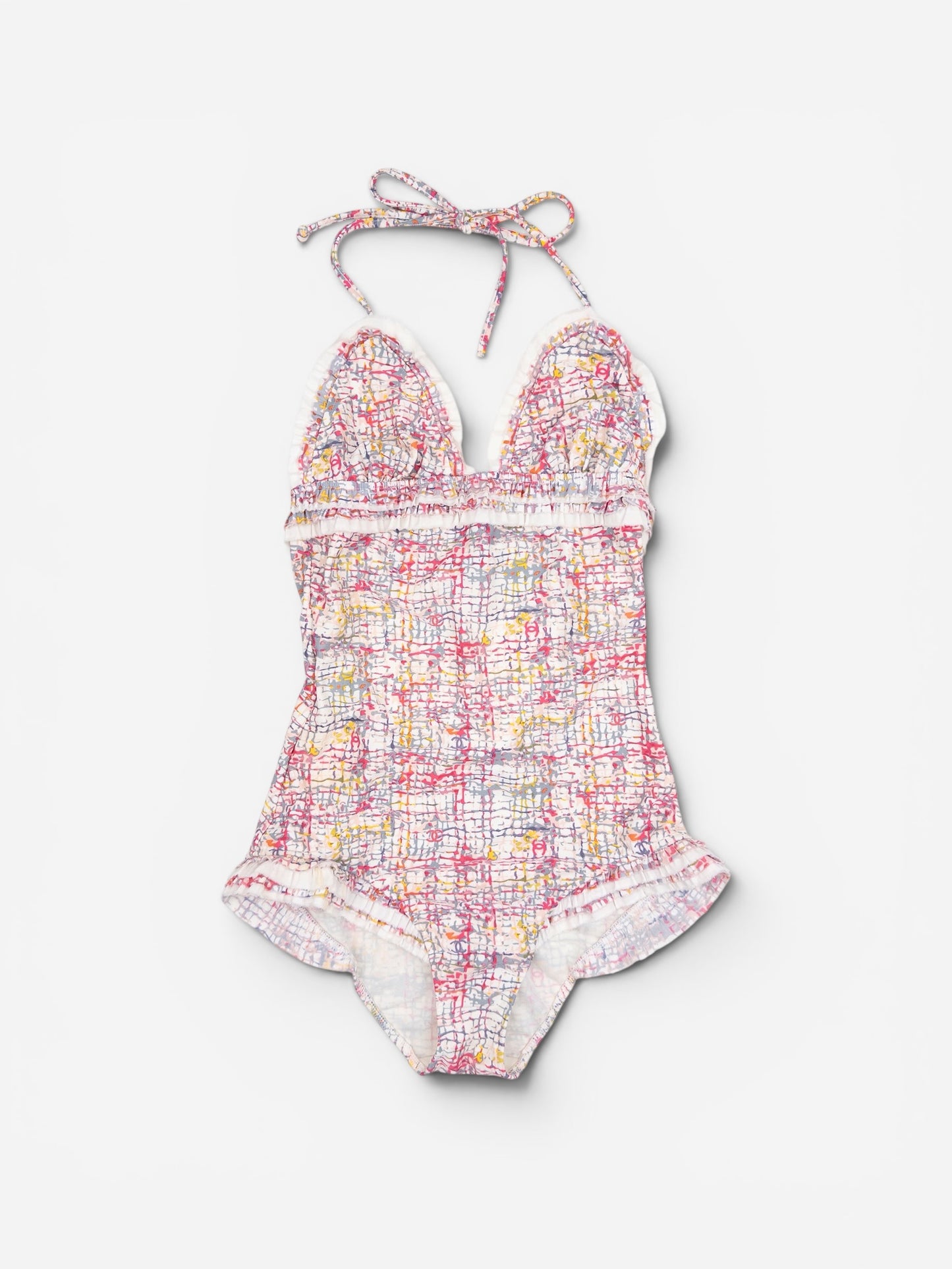 Chanel by Karl Lagerfeld 05C One Piece Open Back Ruffle Bathing Suit