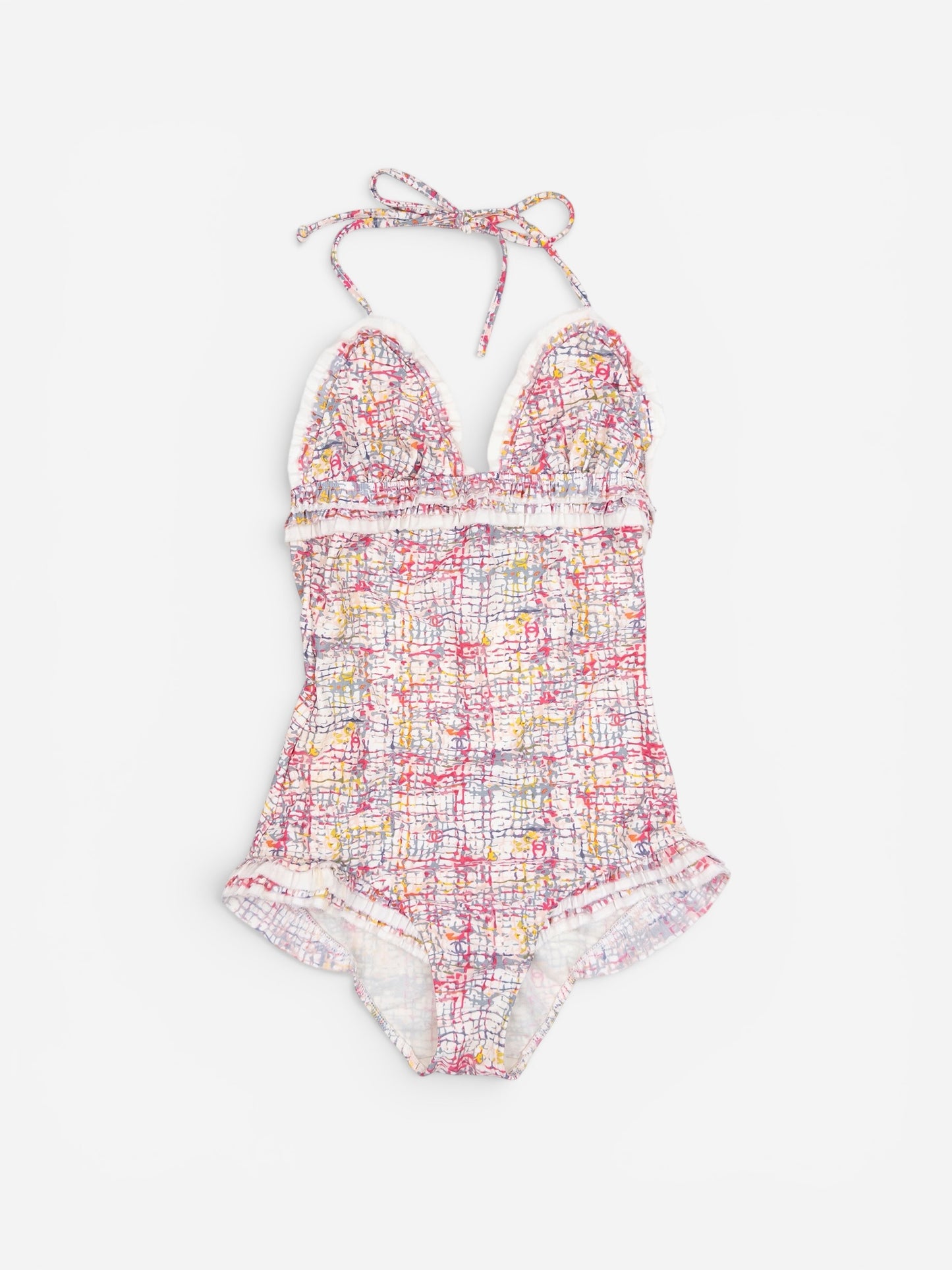 Chanel by Karl Lagerfeld 05C One Piece Open Back Ruffle Bathing Suit