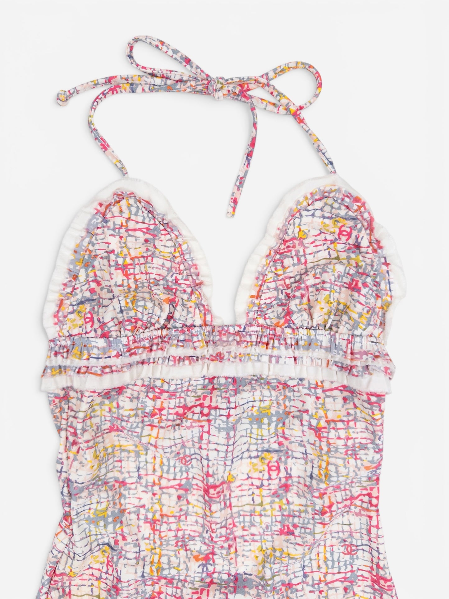 Chanel by Karl Lagerfeld 05C One Piece Open Back Ruffle Bathing Suit
