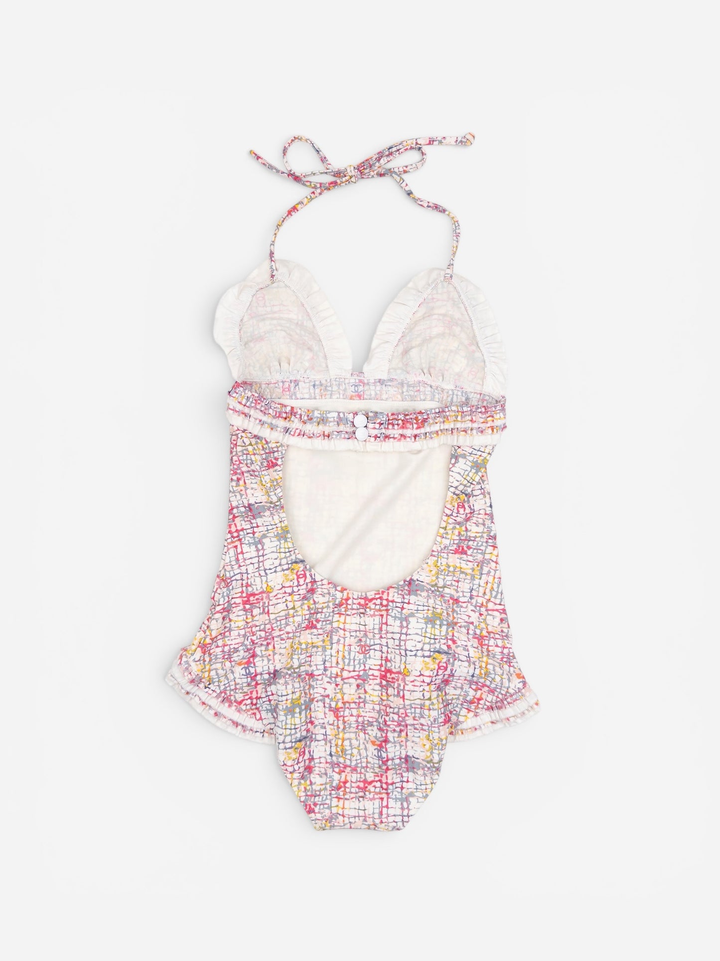 Chanel by Karl Lagerfeld 05C One Piece Open Back Ruffle Bathing Suit