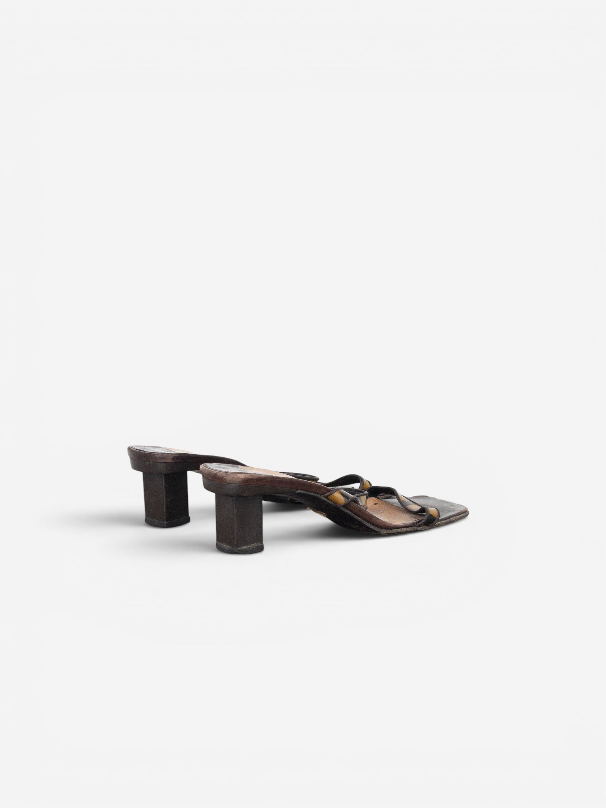 Louis Vuitton 2000s Square Toe Damier Check Sandal Mule Heels – photo 2