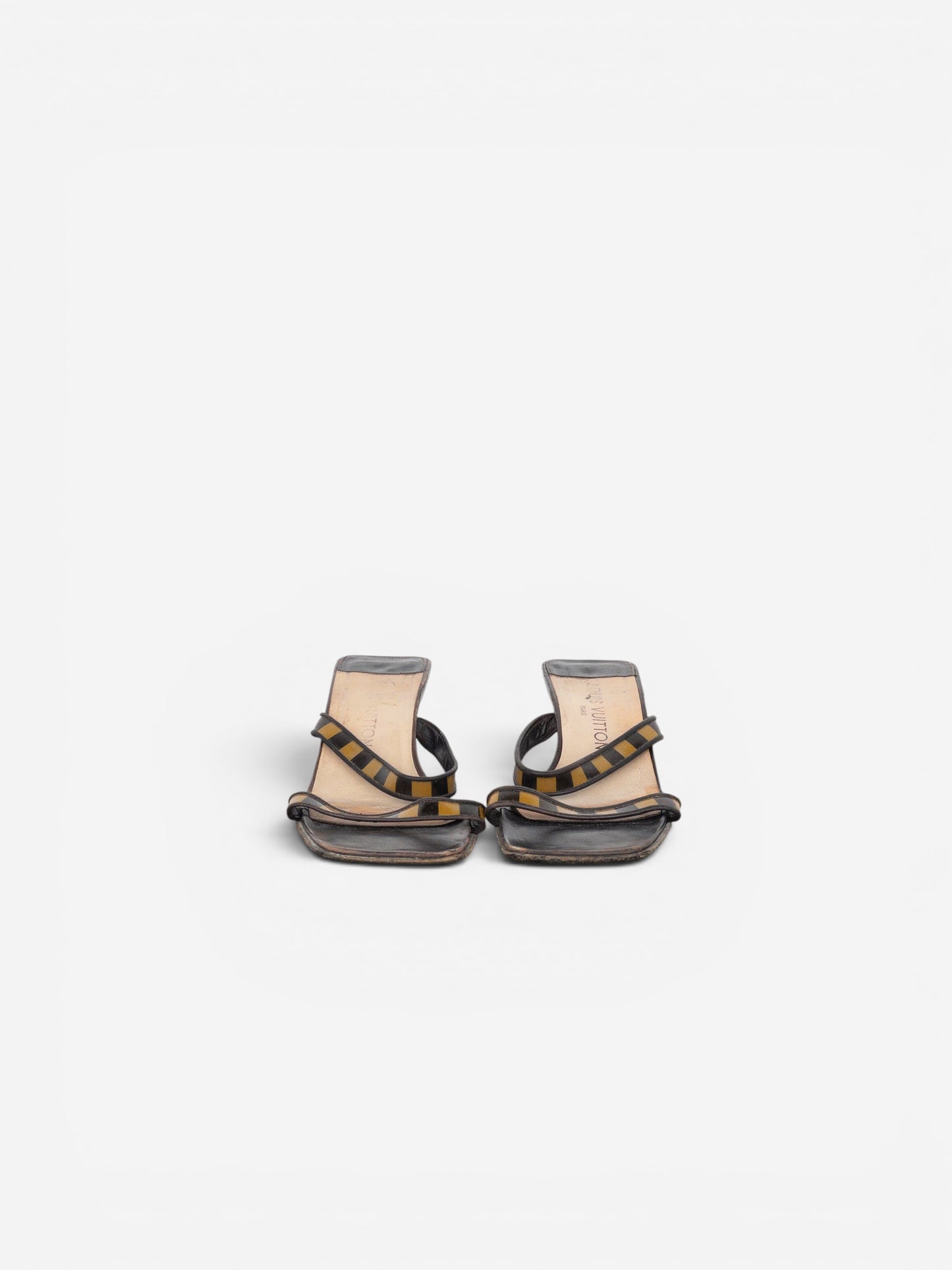 Louis Vuitton 2000s Square Toe Damier Check Sandal Mule Heels – photo 5