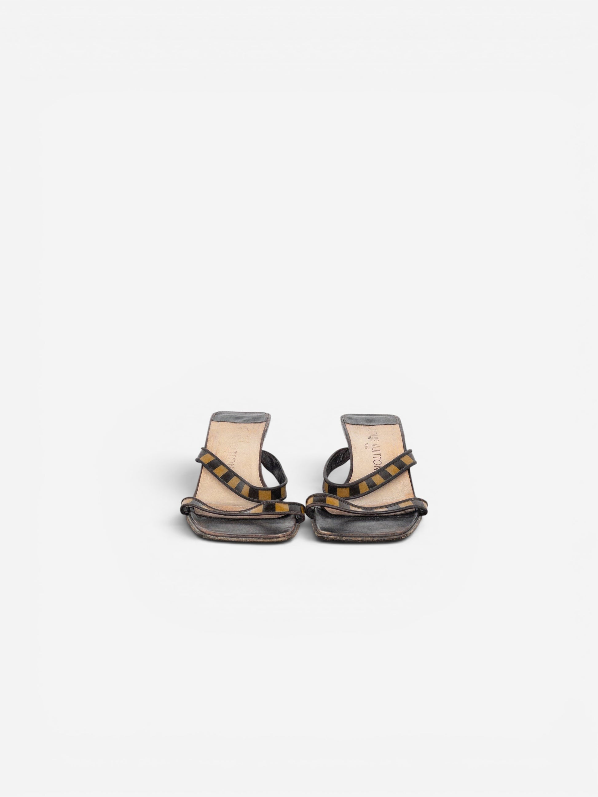 Louis Vuitton 2000s Square Toe Damier Check Sandal Mule Heels – photo 5