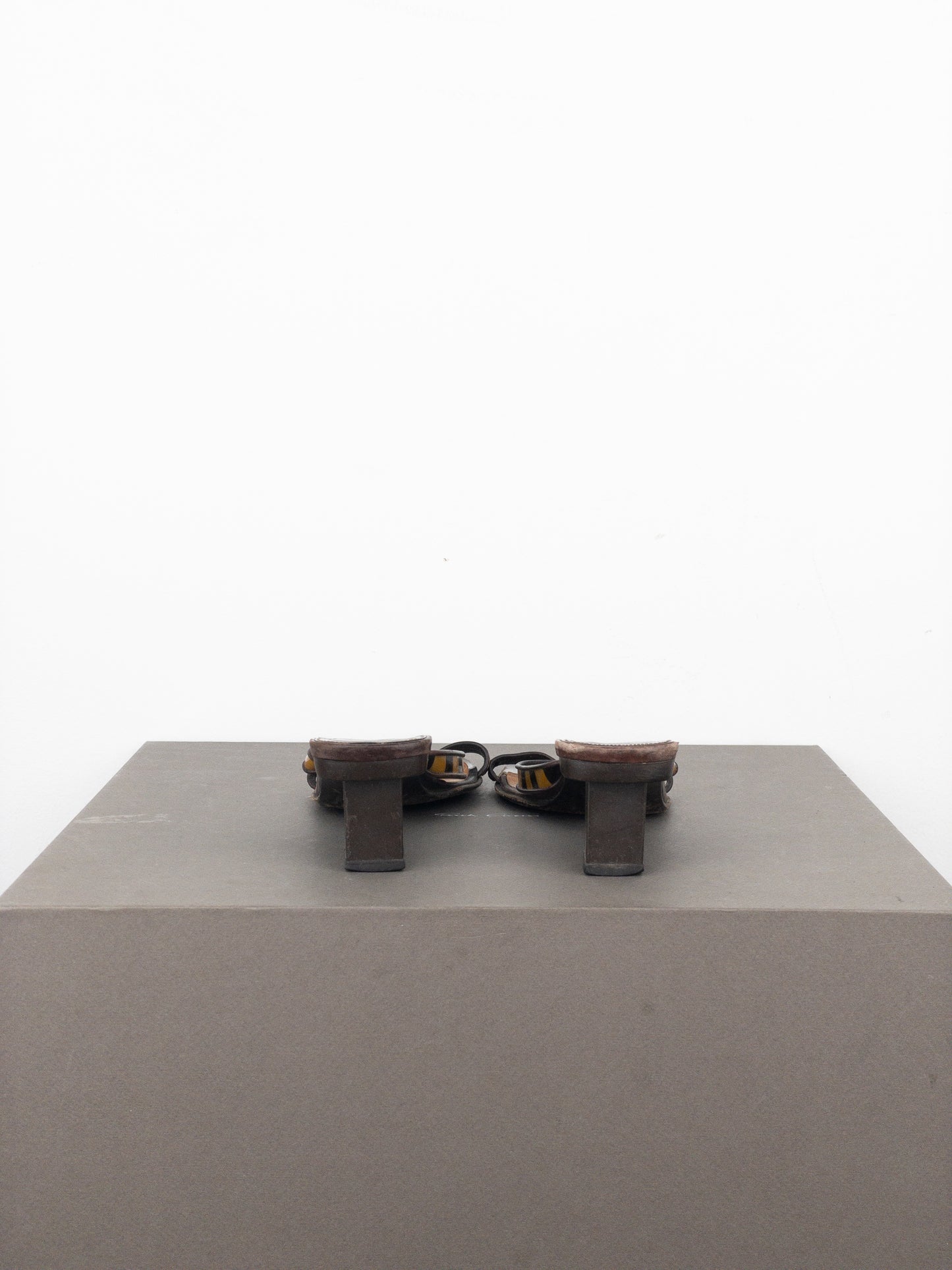 Louis Vuitton 2000s Square Toe Damier Check Sandal Mule Heels