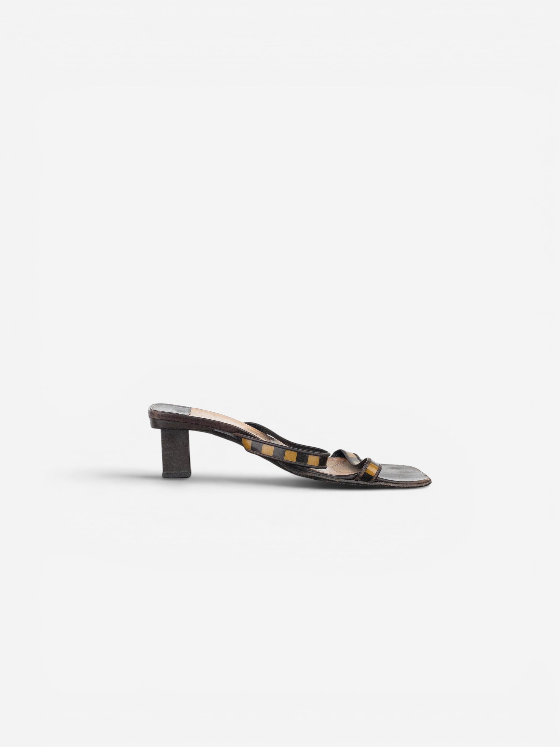 Louis Vuitton 2000s Square Toe Damier Check Sandal Mule Heels – photo 4