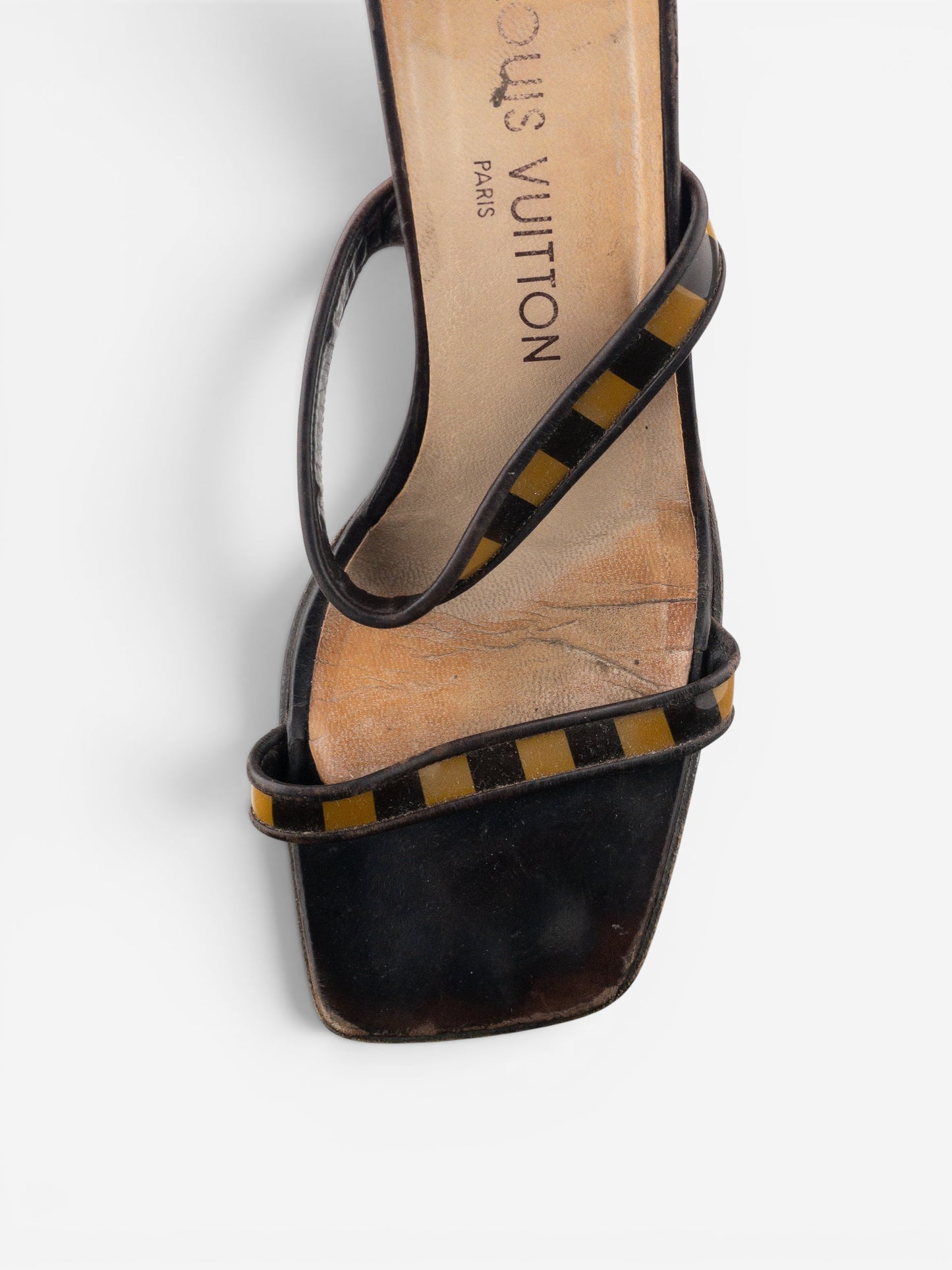 Louis Vuitton 2000s Square Toe Damier Check Sandal Mule Heels – photo 7