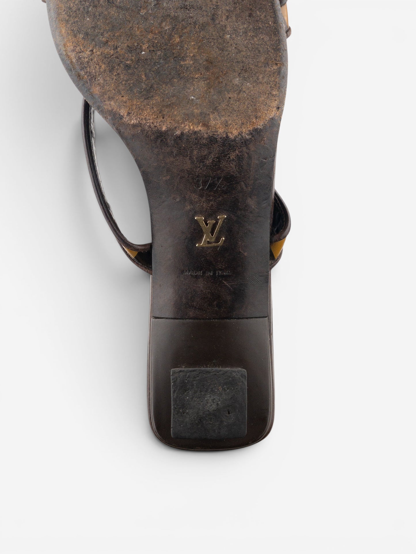 Louis Vuitton 2000s Square Toe Damier Check Sandal Mule Heels – photo 10