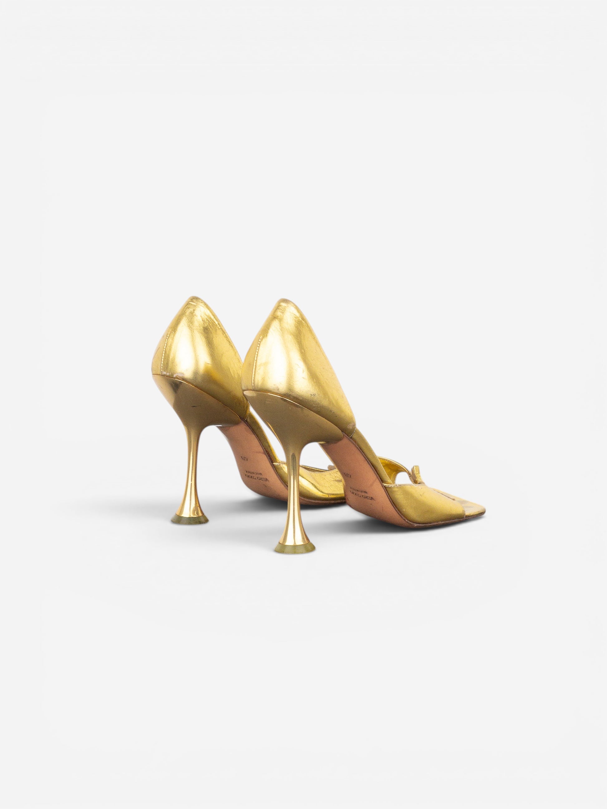Miu Miu AW99 Square Toe Sculptural Metal High Heels – photo 2