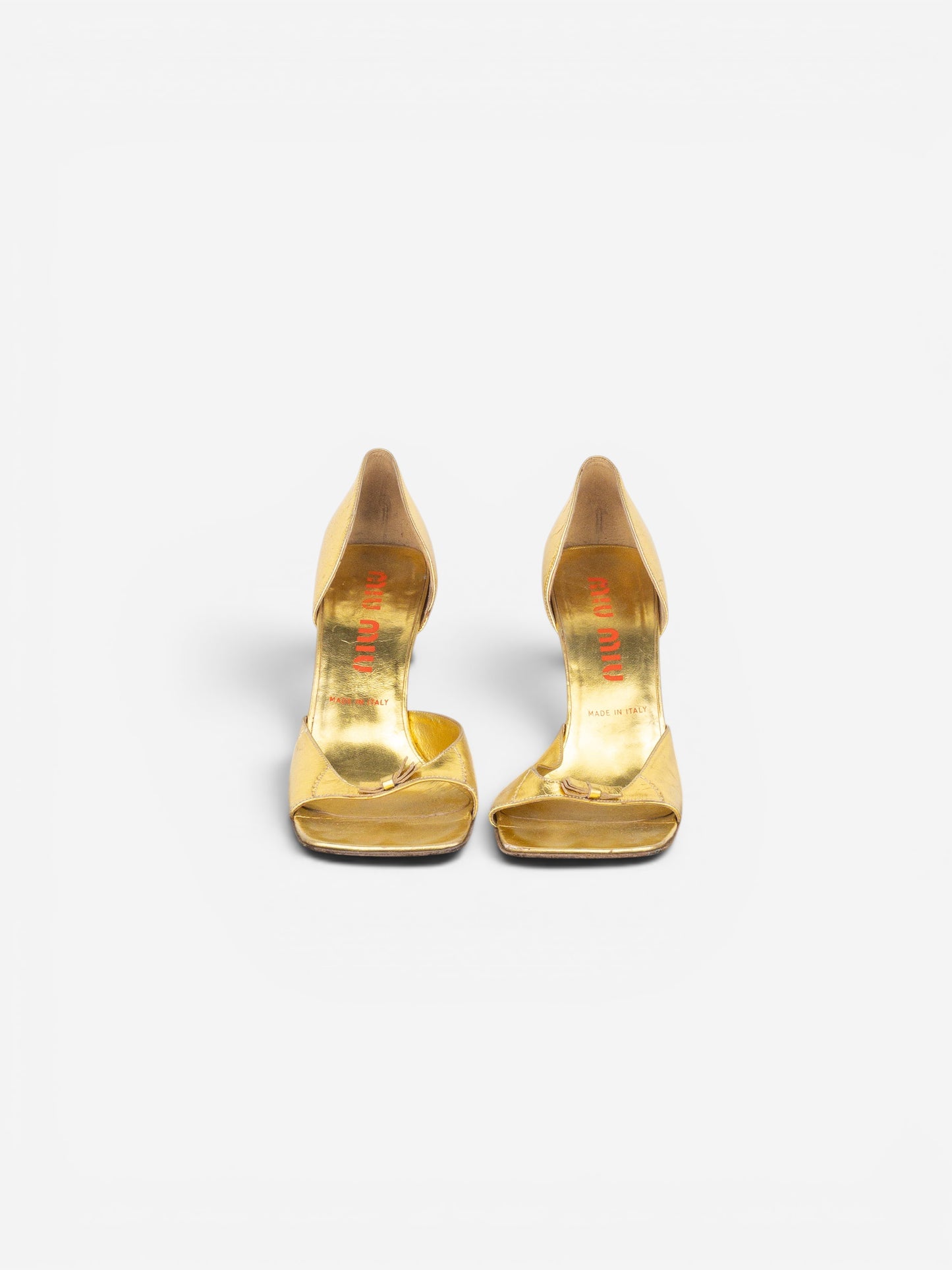 Miu Miu AW99 Square Toe Sculptural Metal High Heels – photo 5