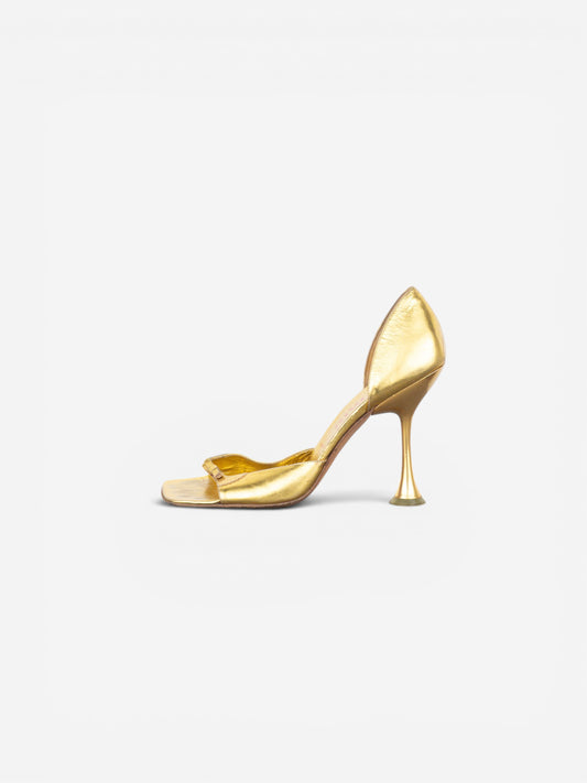 Miu Miu AW99 Square Toe Sculptural Metal High Heels – photo 3