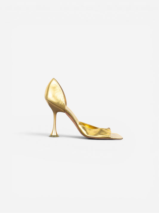 Miu Miu AW99 Square Toe Sculptural Metal High Heels – photo 4
