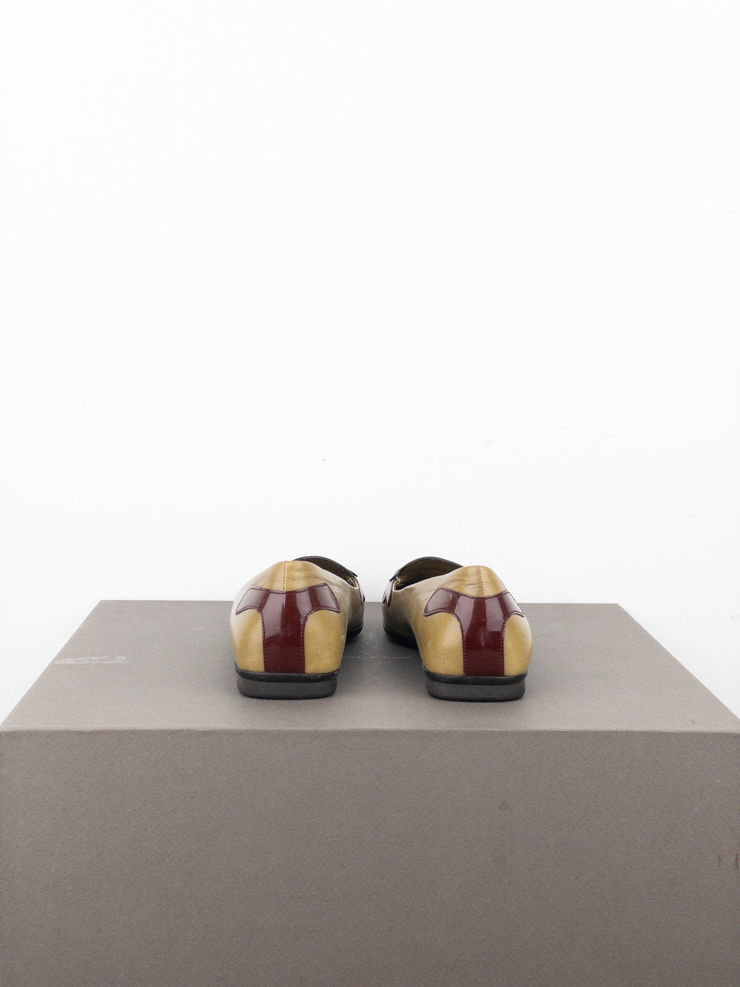 Prada SS00 Square Toe Metal Heart Loafers