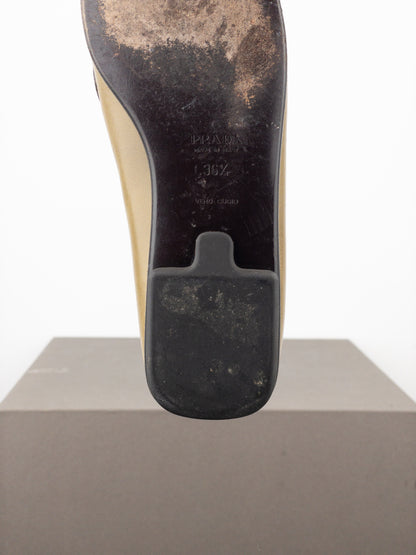 Prada SS00 Square Toe Metal Heart Loafers