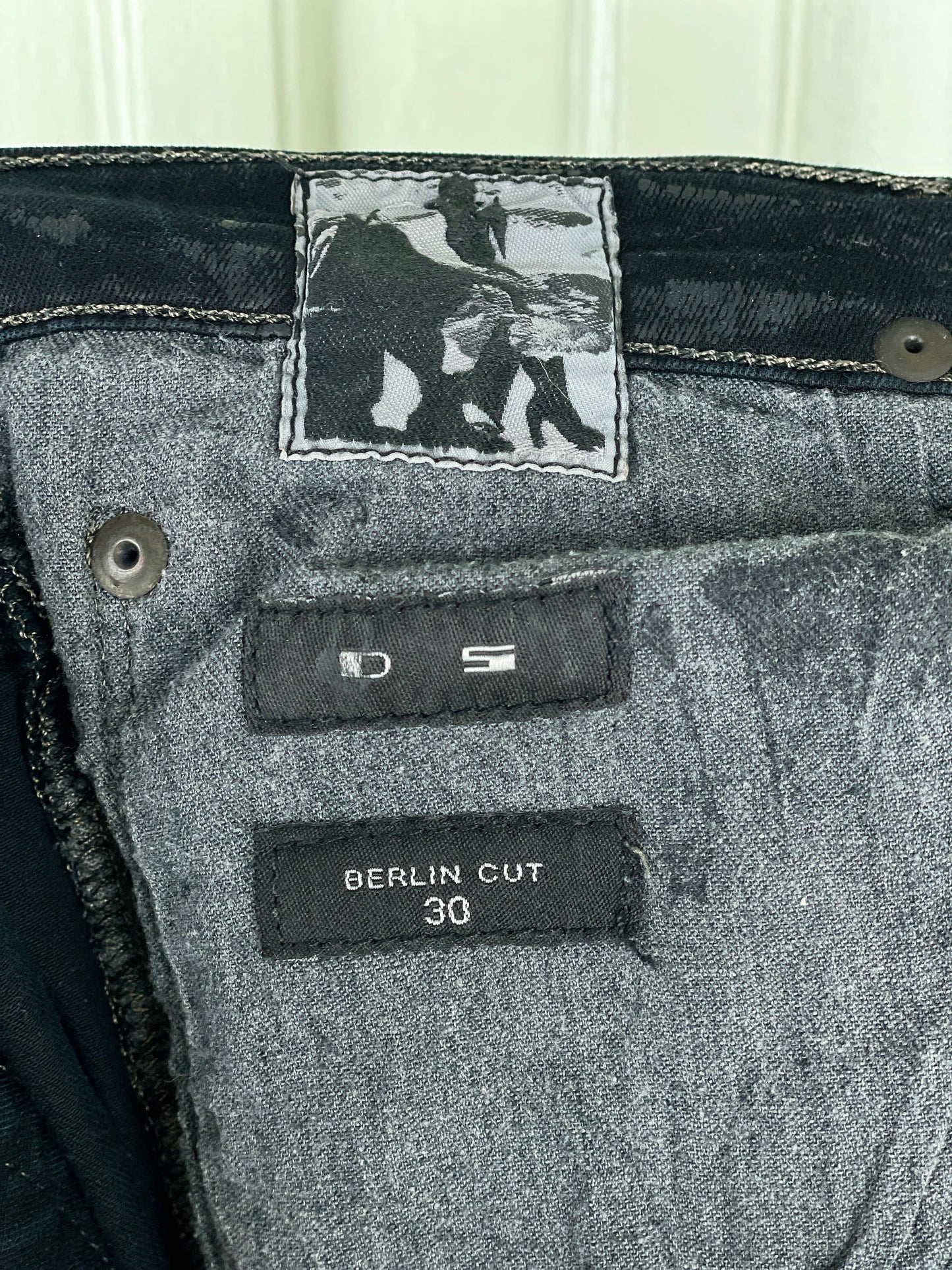 Rick Owens DRKSDHW 2000s Waxed Berlin Cut Denim Jeans