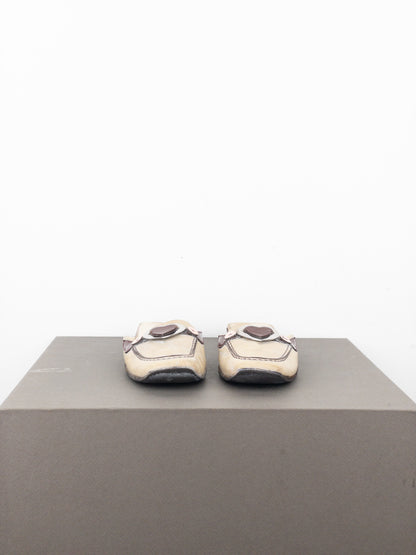 Prada SS00 Square Toe Metal Heart Mules