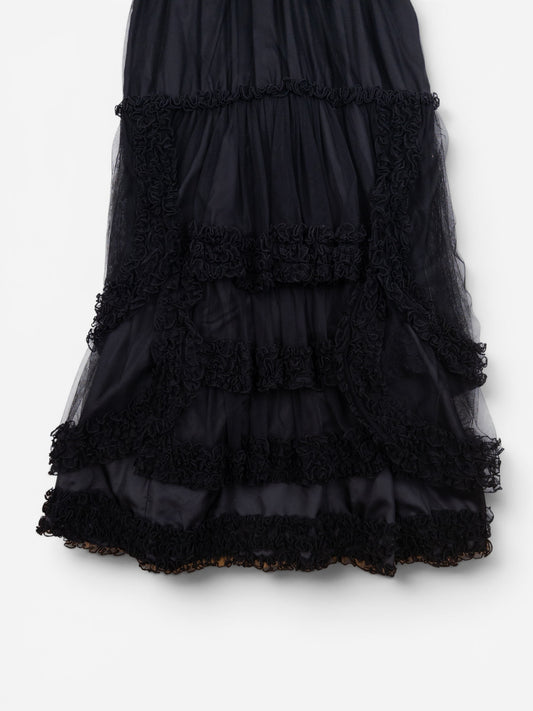 Jean Paul Gaultier 2000s Summer Chiffon Tulle Lace Ruffle Doll Midi Dress – photo 4