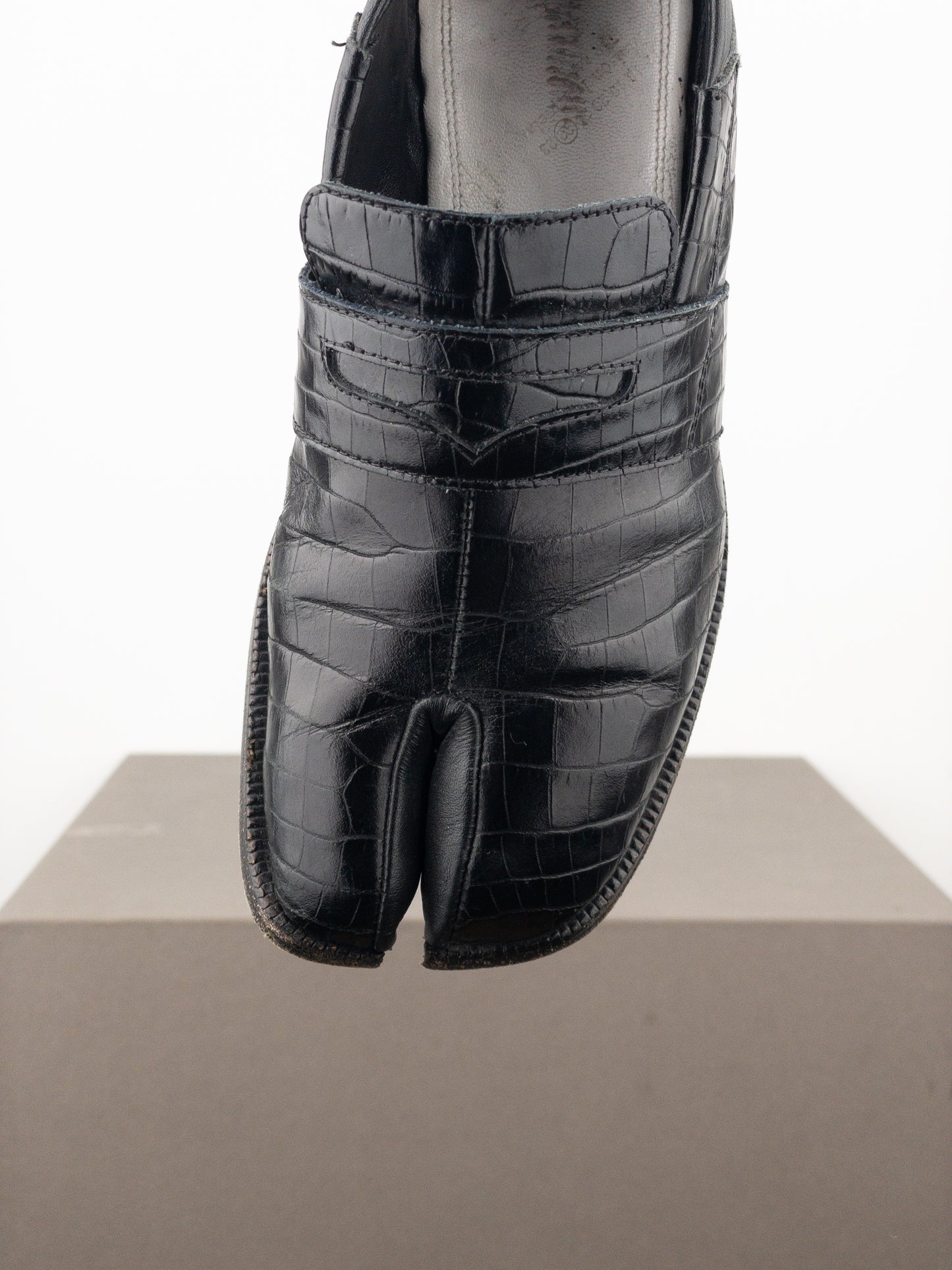 Maison Margiela Crocodile Tabi Penny Loafers