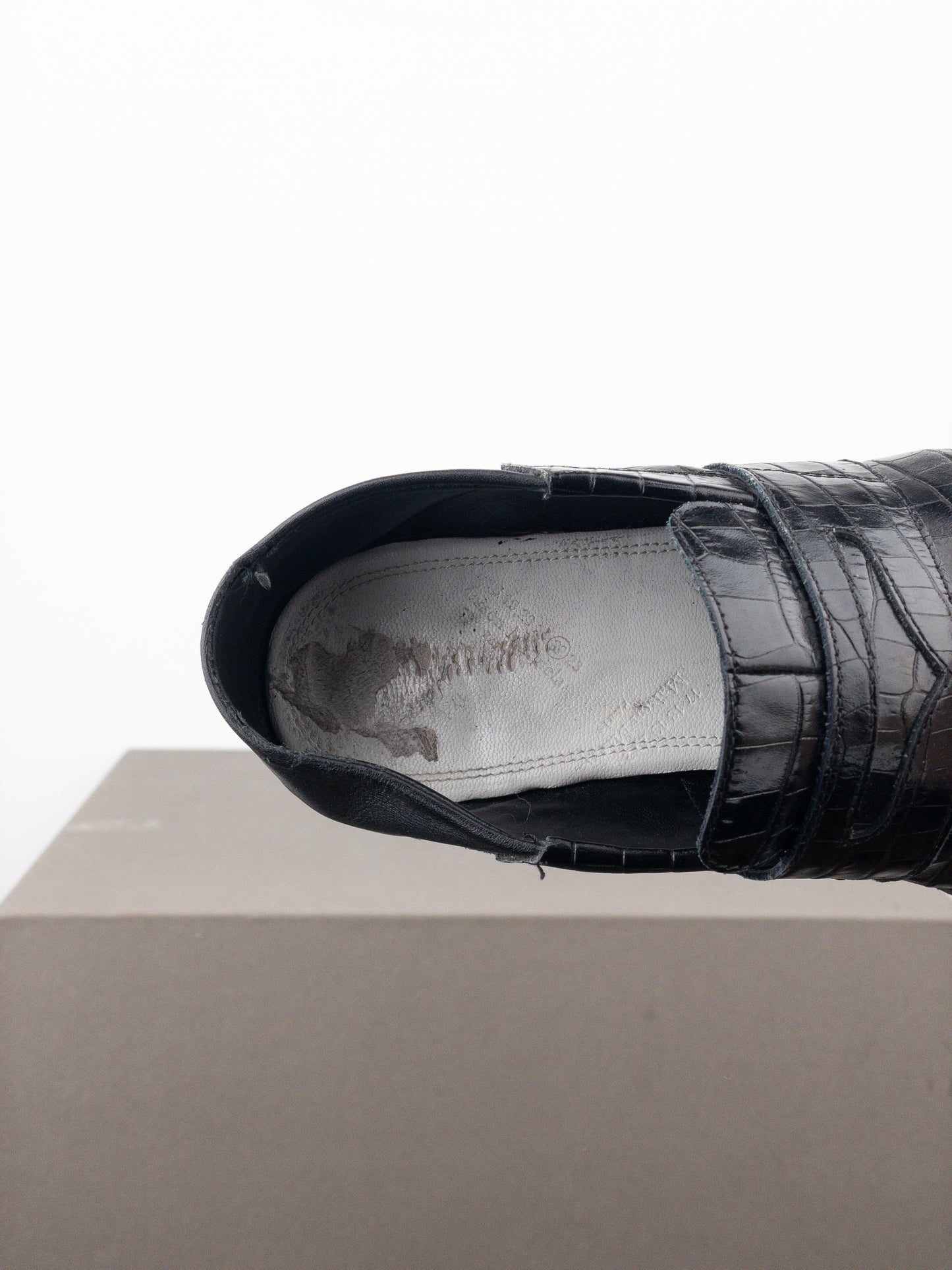 Maison Margiela Crocodile Tabi Penny Loafers