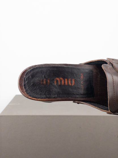 Miu Miu 2000s Penny Loafer Mule Clogs