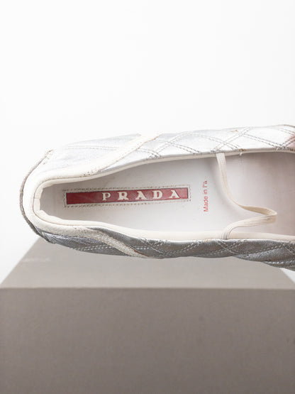 Prada 2000s Linea Rossa Racing Sports Mary-Jane Ballet Flats