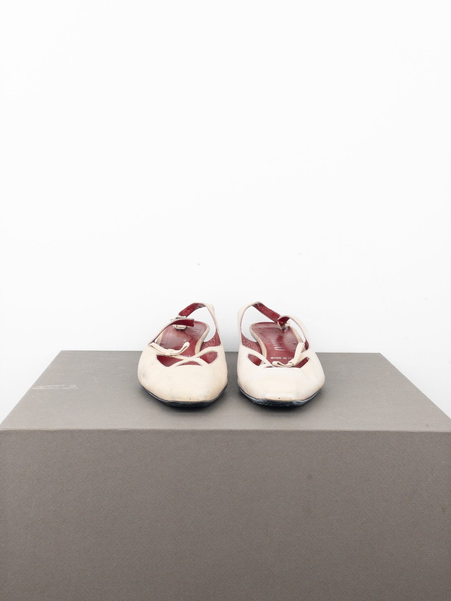 Miu Miu 1990s Square Toe Slingback Kitten Heels