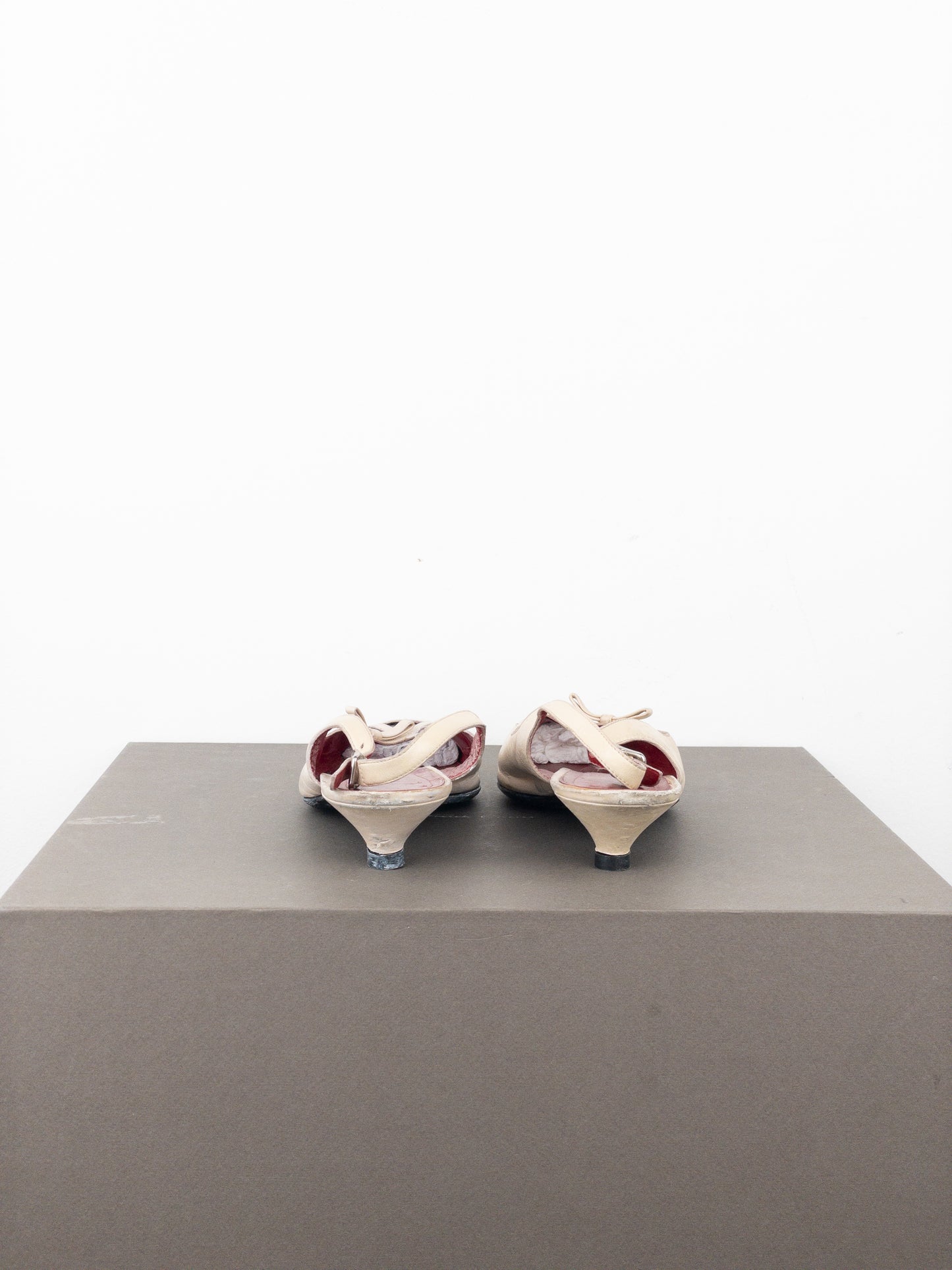 Miu Miu 1990s Square Toe Slingback Kitten Heels