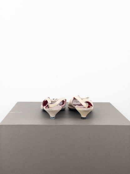 Miu Miu 1990s Square Toe Slingback Kitten Heels