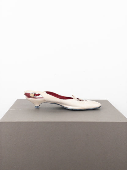 Miu Miu 1990s Square Toe Slingback Kitten Heels
