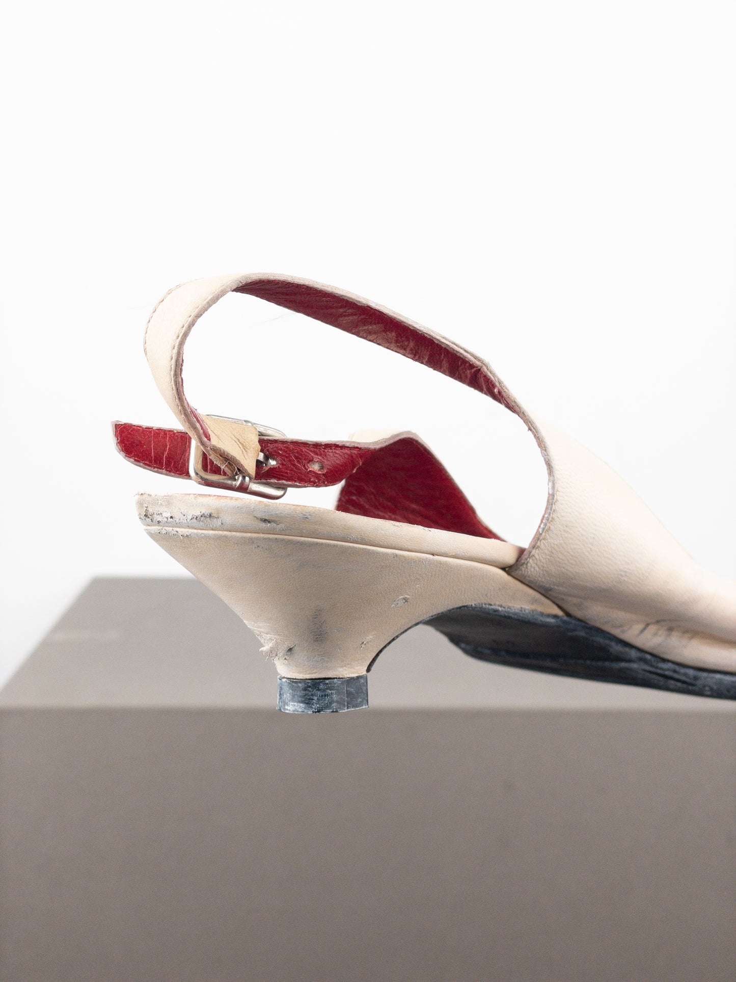 Miu Miu 1990s Square Toe Slingback Kitten Heels