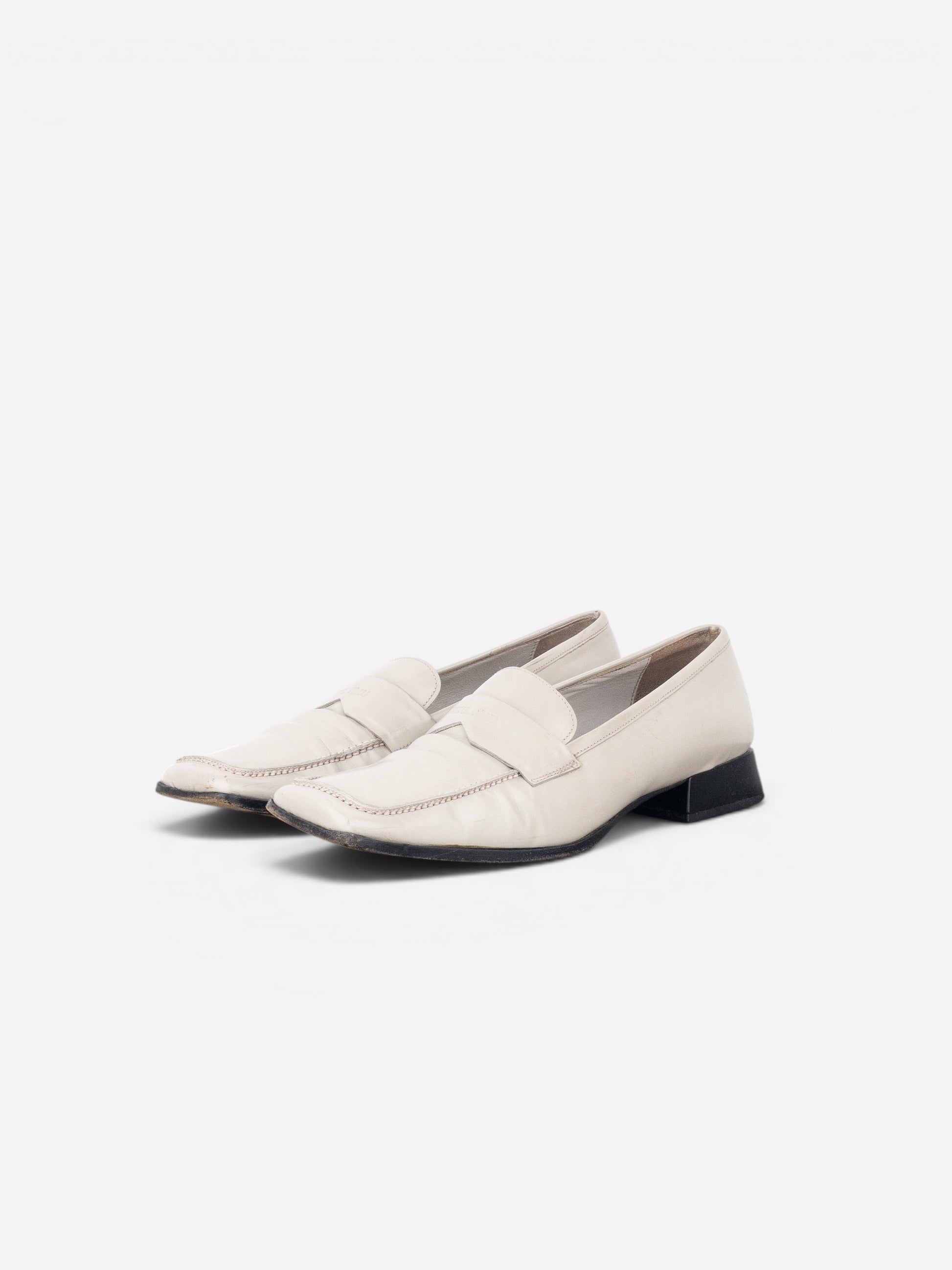Miu Miu 2000s Square-Toe Penny Loafers