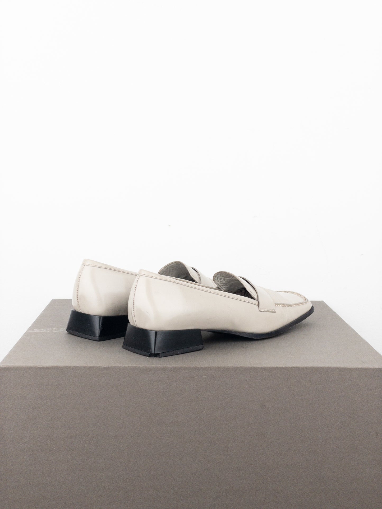 Miu Miu 2000s Square-Toe Penny Loafers