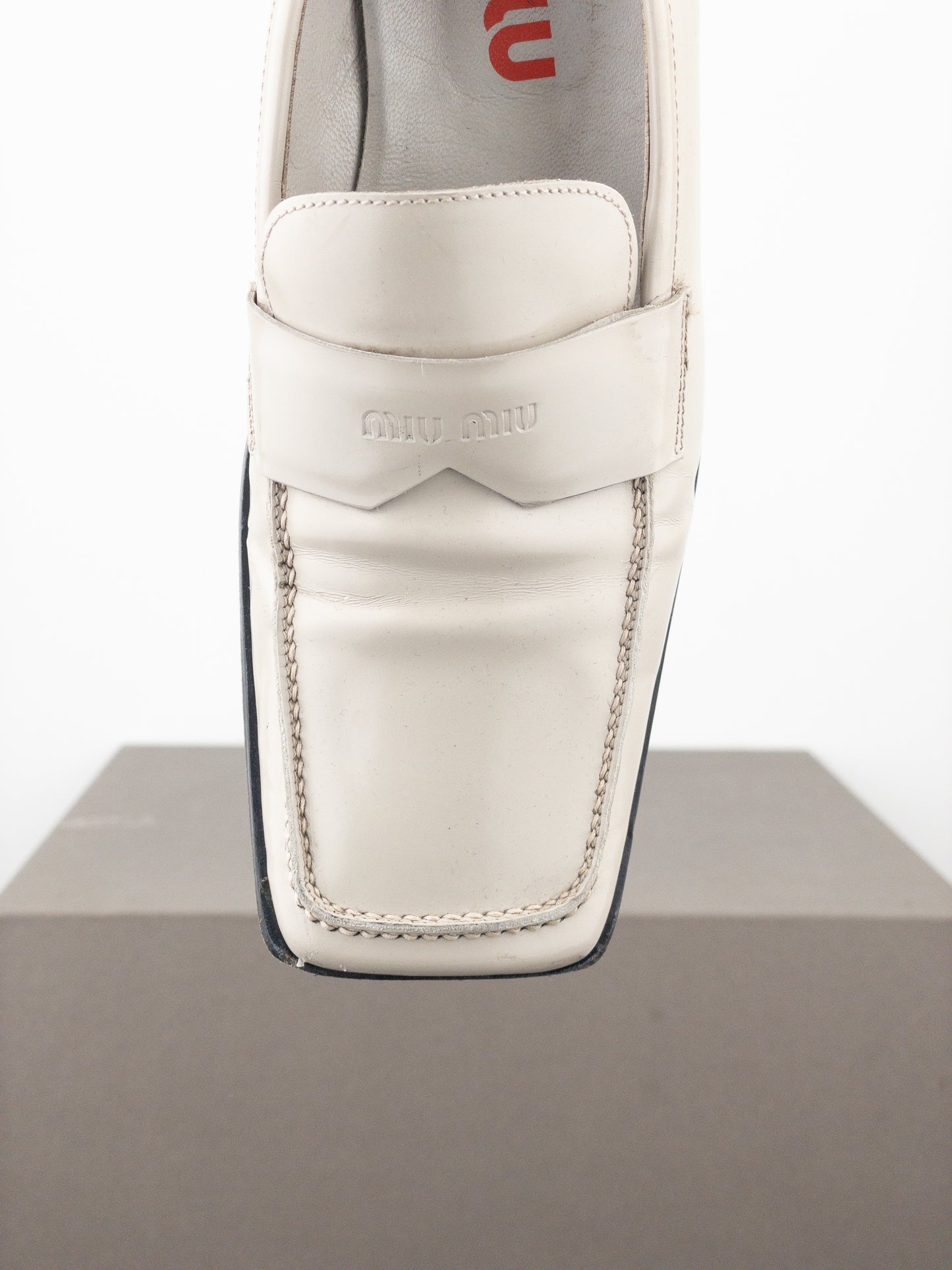 Miu Miu 2000s Square-Toe Penny Loafers