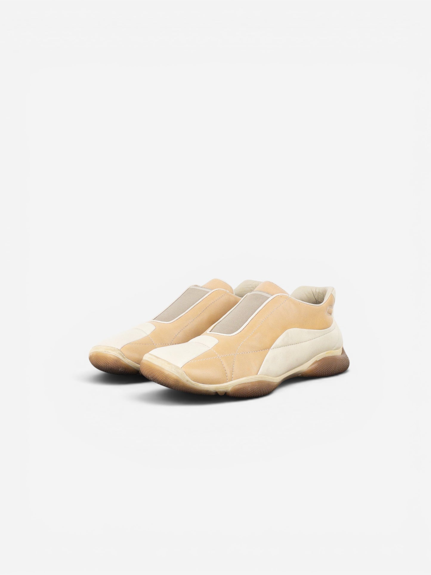 Prada AW99 Square Toe Biker Moto Sports Low-Top Sneakers