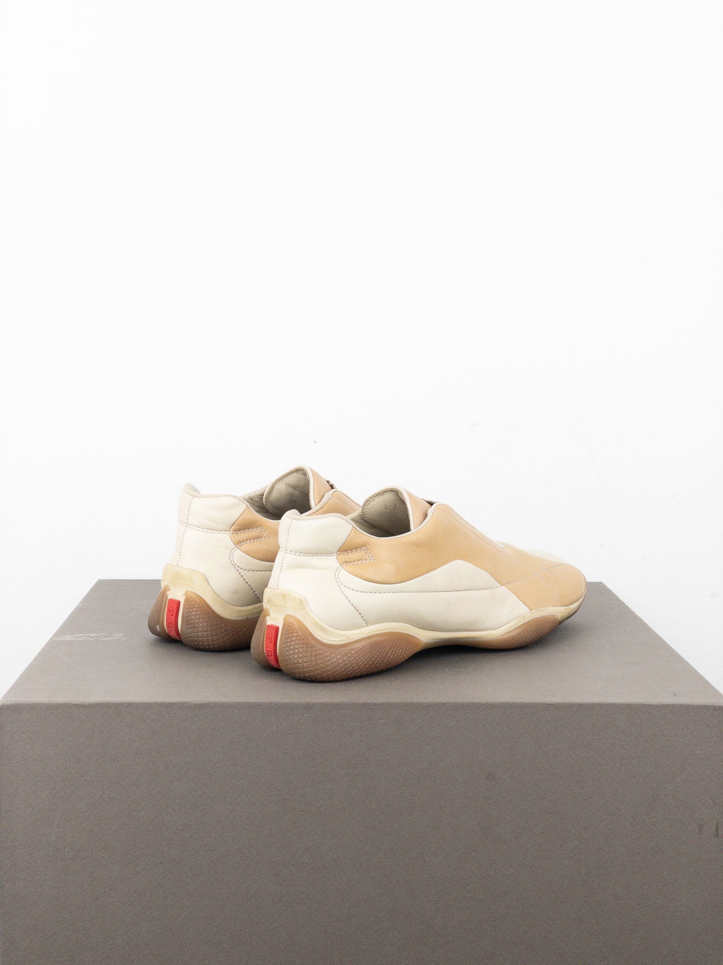 Prada AW99 Square Toe Biker Moto Sports Low-Top Sneakers