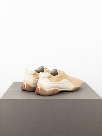 Prada AW99 Square Toe Biker Moto Sports Low-Top Sneakers