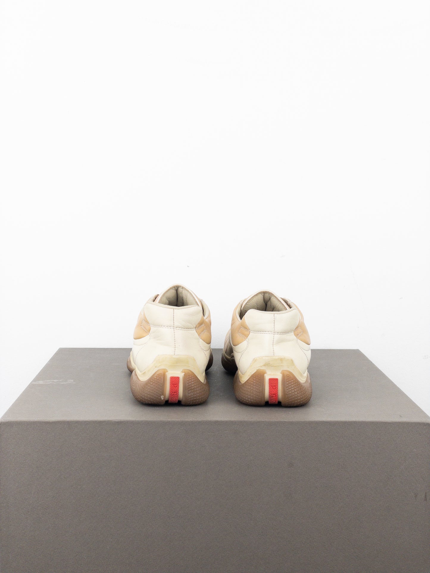 Prada AW99 Square Toe Biker Moto Sports Low-Top Sneakers