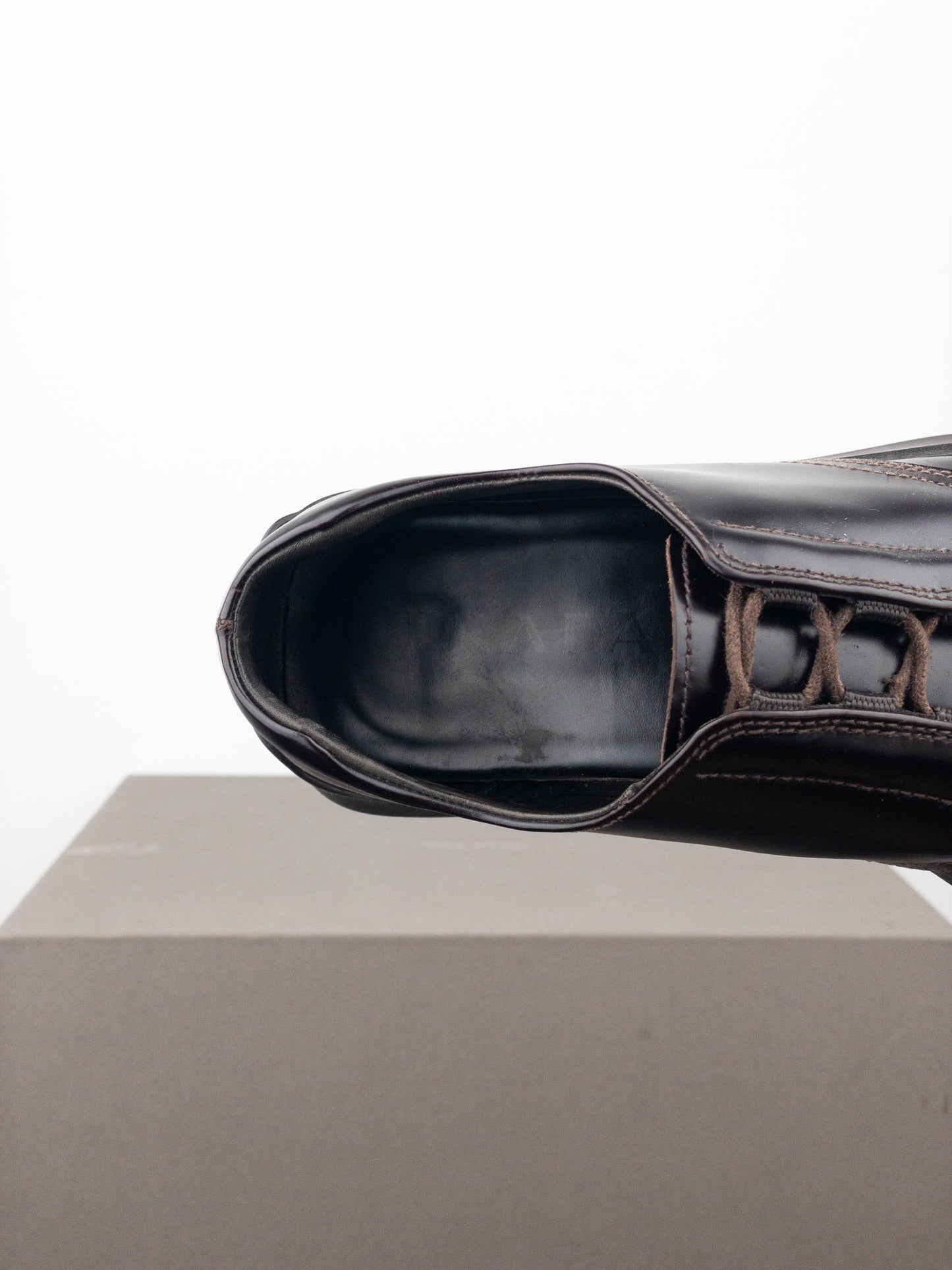 Prada AW99 Square Toe Creeper Derby Shoes