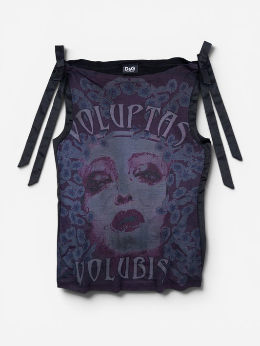 Dolce & Gabbana AW04 'Voluptas Volubis' Print Ribbon Tank Top