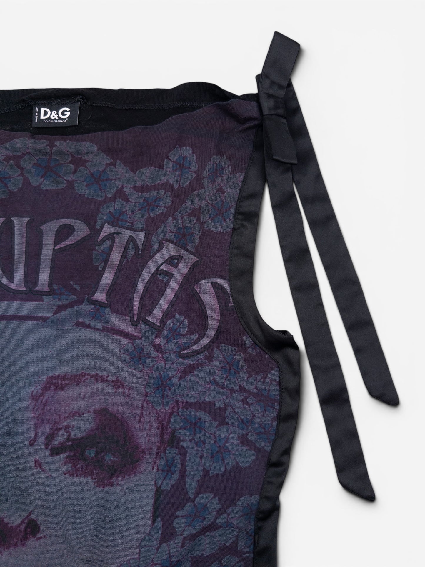 Dolce & Gabbana AW04 'Voluptas Volubis' Print Ribbon Tank Top