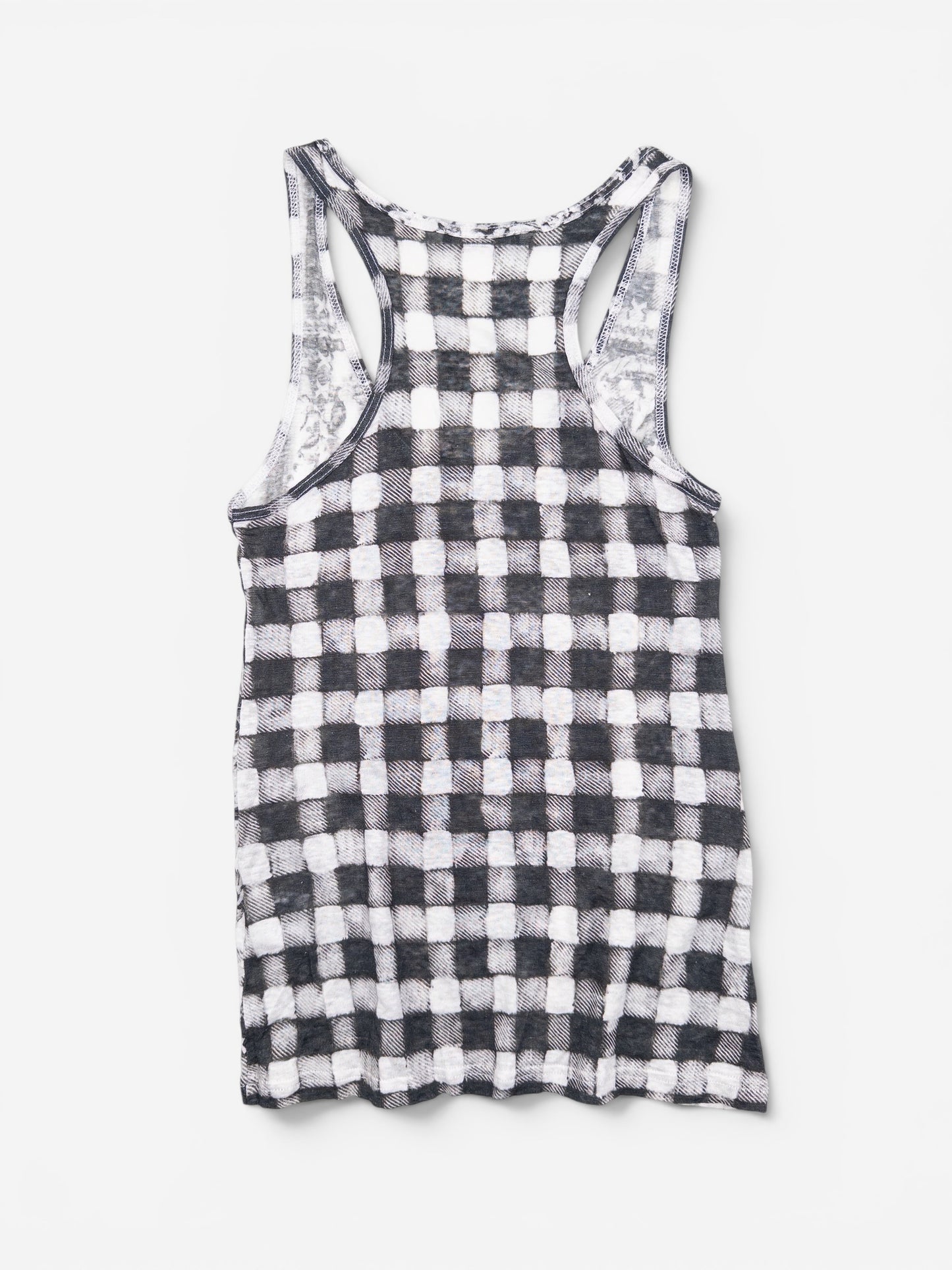 Balmain by Olivier Rousteing SS13 Checkered Lion Print Tank Top