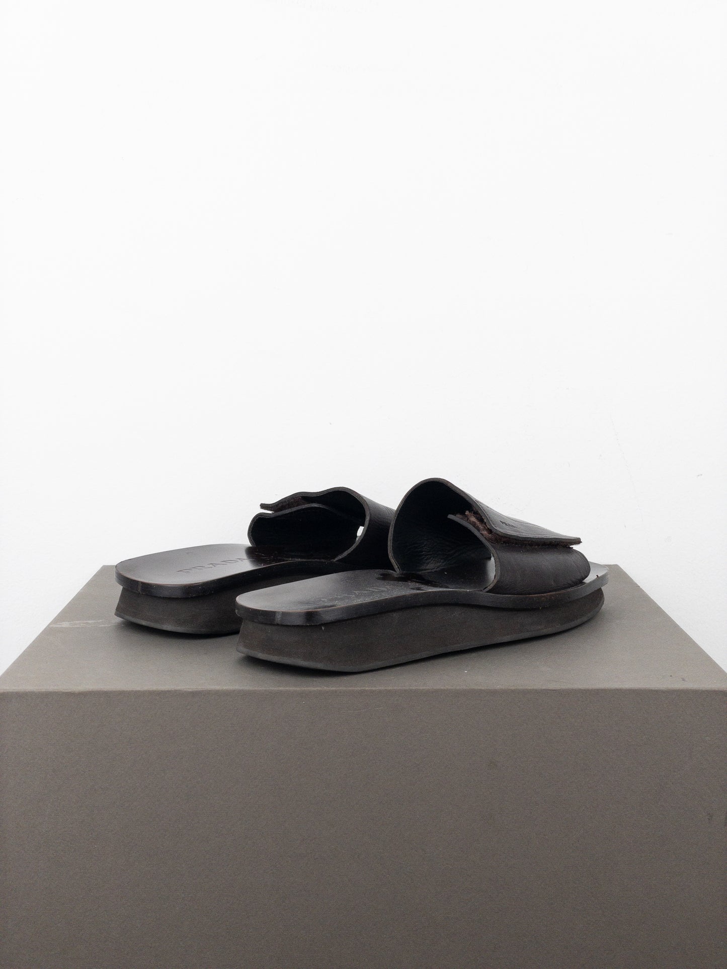 Prada SS99 ‘Sailor’ Square Toe Velcro Platform Slides