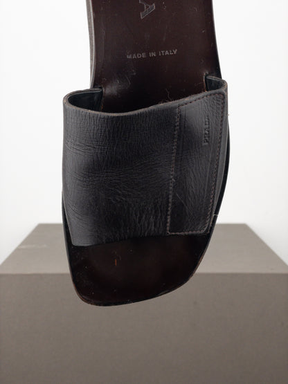 Prada SS99 ‘Sailor’ Square Toe Velcro Platform Slides