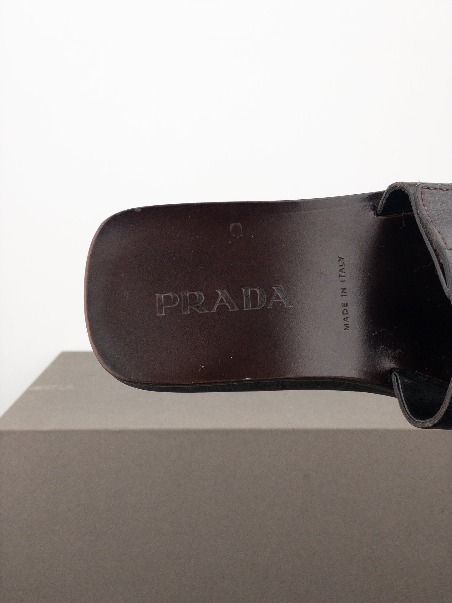 Prada SS99 ‘Sailor’ Square Toe Velcro Platform Slides