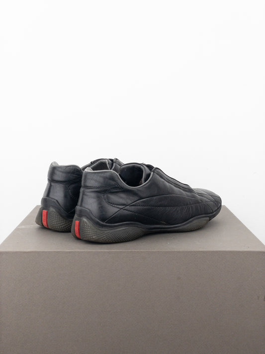 Prada AW99 Square Toe Biker Moto Sports Low-Top Sneakers