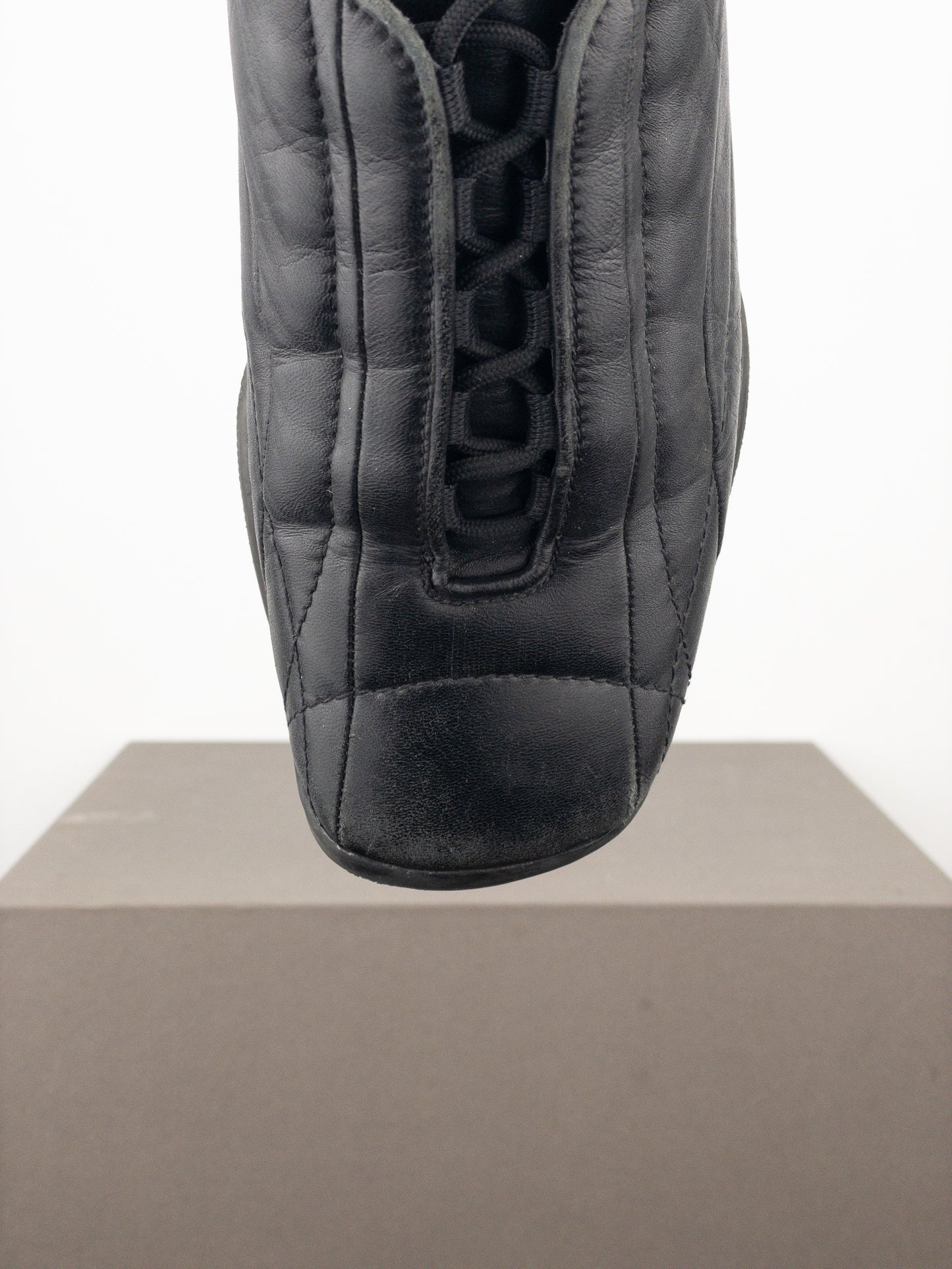 Prada AW99 Square Toe Biker Moto Sports Low-Top Sneakers