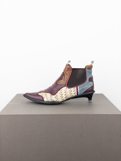 Miu Miu SS99 Snakeskin Western Cowboy Chelsea Ankle Kitten Heel Boots